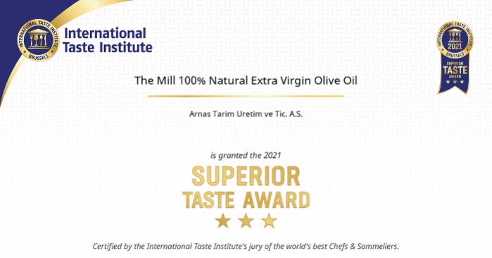 SUPERIOR TASTE AWARD FOR THE MILL EXTRA VIRGIN OLIVE OIL