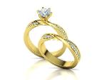 經典新娘莫比烏斯環訂婚戒指和配套戒指套裝