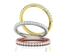 法式密鑲半永恆鑽石可疊戴戒指 19 顆寶石